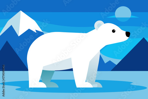 polar bear on ice