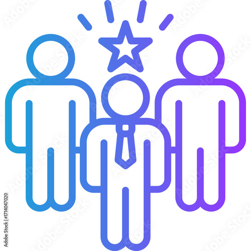 Leadership line gradient icon