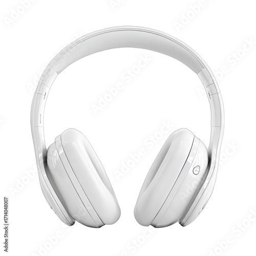 White over-ear headphones, front view