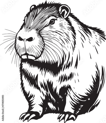 Capybara. Hand drawn vector illustration