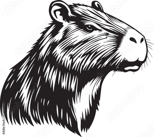 Capybara. Hand drawn vector illustration