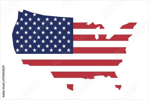 The US flag. Correct proportions and color, vector flag.