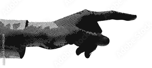 Vector Illustration Of A Hand Pointing With Detailed Texture On A White Background