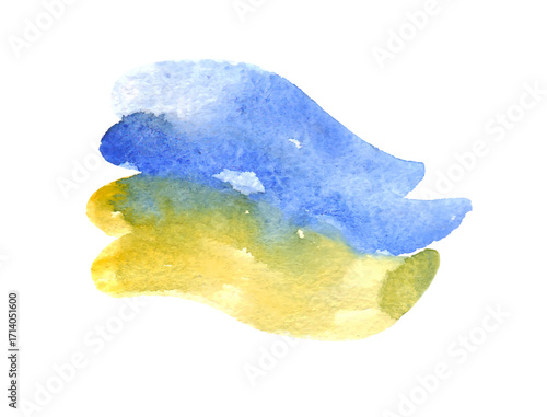 Ukraine Flag - Watercolor Painting