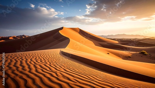 Fototapeta Naklejka Na Ścianę i Meble -  Sunrise over a magnificent sand dune