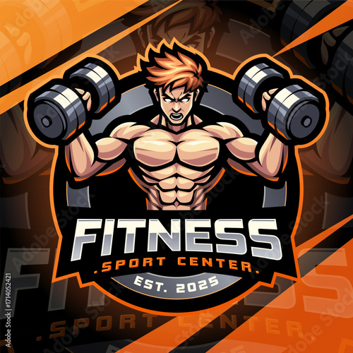 Fitness esport mascot logo design