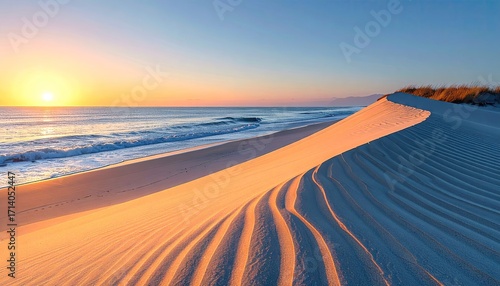 Fototapeta Naklejka Na Ścianę i Meble -  Sunrise Over Coastal Sand Dunes