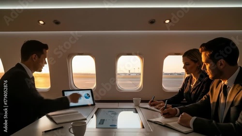 Business meeting above the clouds