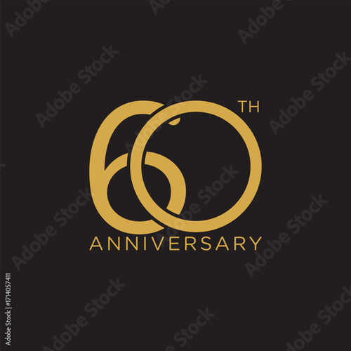 Modern and elegant  60 anniversary logo design