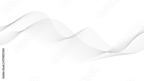 Digital frequency track equalizer. Stylized line art background. Vector illustration. Wave with lines created using blend tool. Curved wavy line, smooth stripe.
