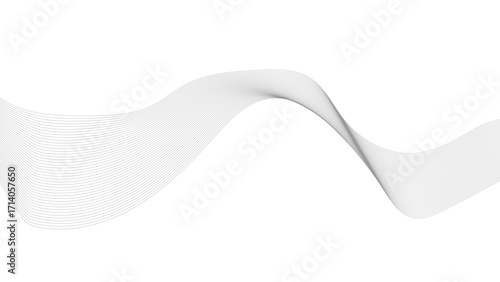 Abstract wave element for design. Digital frequency track equalizer. Wave with lines created using blend tool. Curved wavy line, smooth stripe.
