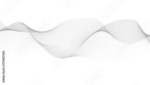 Abstract wave element for design. Digital frequency track equalizer. Wave with lines created using blend tool. Curved wavy line, smooth stripe.
