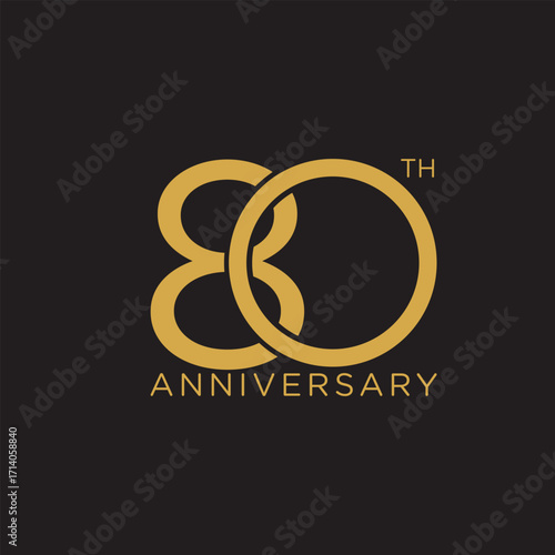 Modern and elegant  80 anniversary logo design