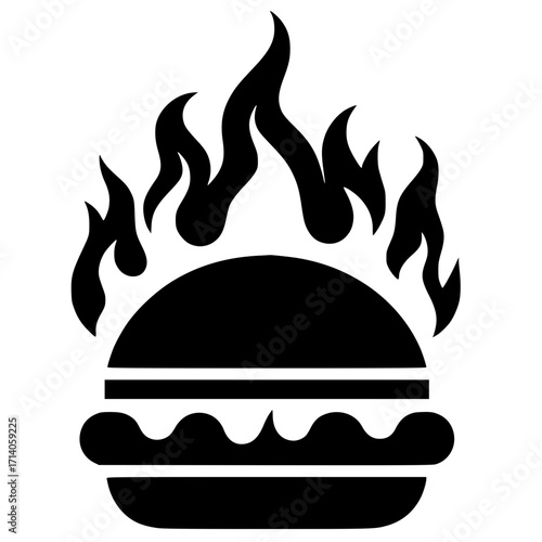 Hot burger silhouette