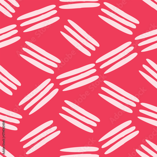 Bold seamless pattern with red abstract lines