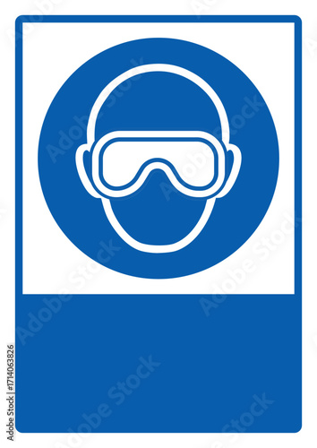 mandatory safety signs_wear safety glasses your custom message here portrait size a4/a3/a2/a1 v2	 
