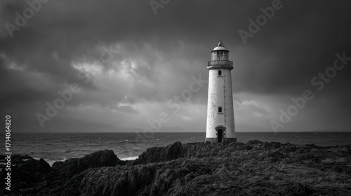 Lighthouse stormy weather