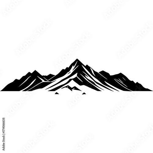 Mountain range silhouette vector illustration scenic landscape design