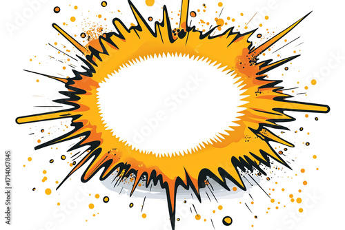 Orange explosion graphic frame
