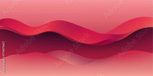 Abstract red background with pink waves and light texture for a modern and stylish banner design