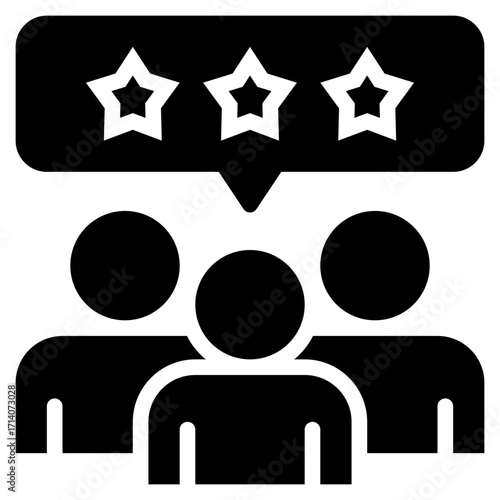 Customer Review Icon in Glyph Style Suitable for Web, Apps, Presentation, or Printable Meanings