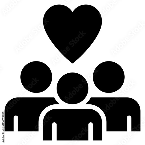 Customer Relation Icon in Glyph Style Suitable for Web, Apps, Presentation, or Printable Meanings
