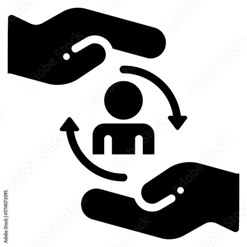 Loyal Customer Icon in Glyph Style Suitable for Web, Apps, Presentation, or Printable Meanings