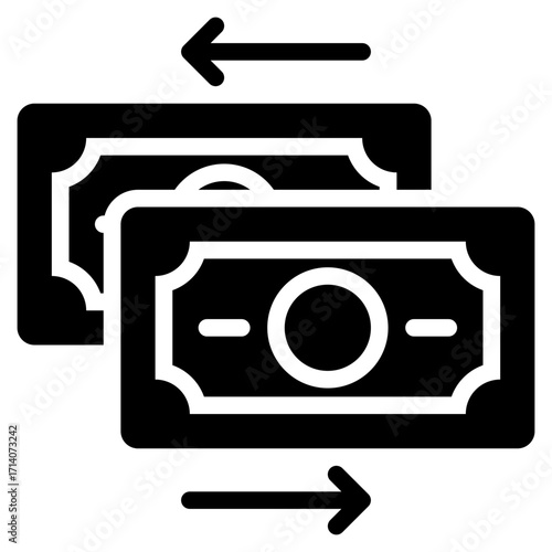 Transaction Icon in Glyph Style Suitable for Web, Apps, Presentation, or Printable Meanings