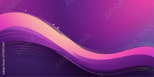 Abstract vector illustration with smooth purple and pink wavy lines creating a futuristic pattern