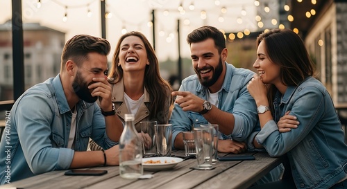 Friends Laughing Outdoor.