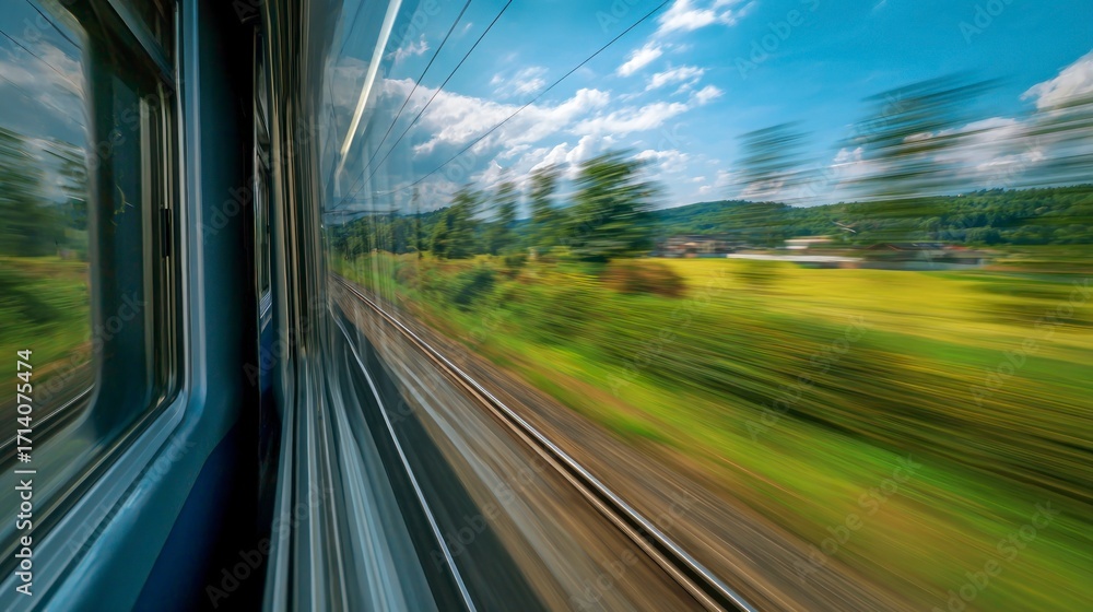 Obraz premium Train journey through scenic landscape