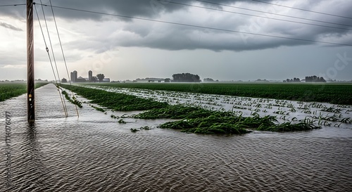 Flooded field after storm.