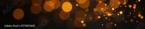 Abstract golden bokeh, soft focus, black backdrop, black, dark, shiny