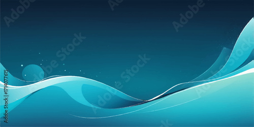 Abstract blue wave design with flowing lines and a light, soft curve for a digital backdrop or business wallpaper