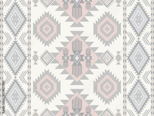 Southwestern Navajo geometric patterns. This pattern is a common Navajo motif and is commonly used in textiles such as robes, blankets, bed sheets, rugs, wallpaper, curtains, cushion covers.