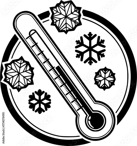 Cold icon vector. winter illustration sign. freezing symbol. Thermometer logo.