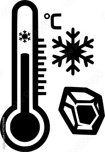 Cold icon vector. winter illustration sign. freezing symbol. Thermometer logo.