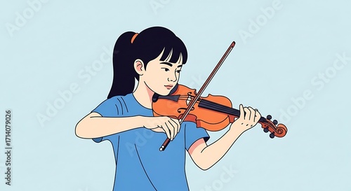 Girl playing violin.