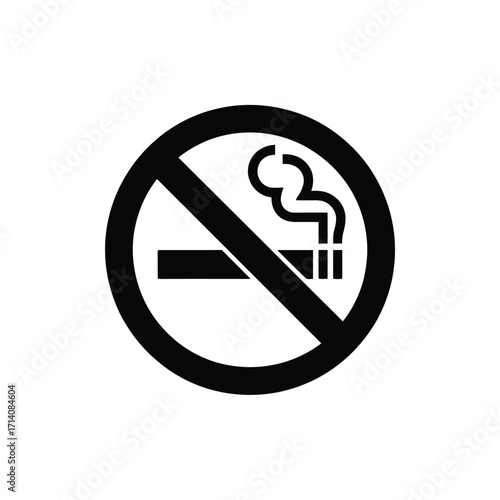 No smoking symbol with smoke and diagonal line