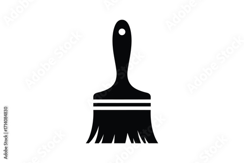 Black silhouette of a flat paint brush