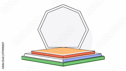 with 3d purple crystal png and rectangle box podium hexagon display light dispersion transparent 3d render for holographic gradient pedestal light cosmetic product platform stand glass ill 18937668 19