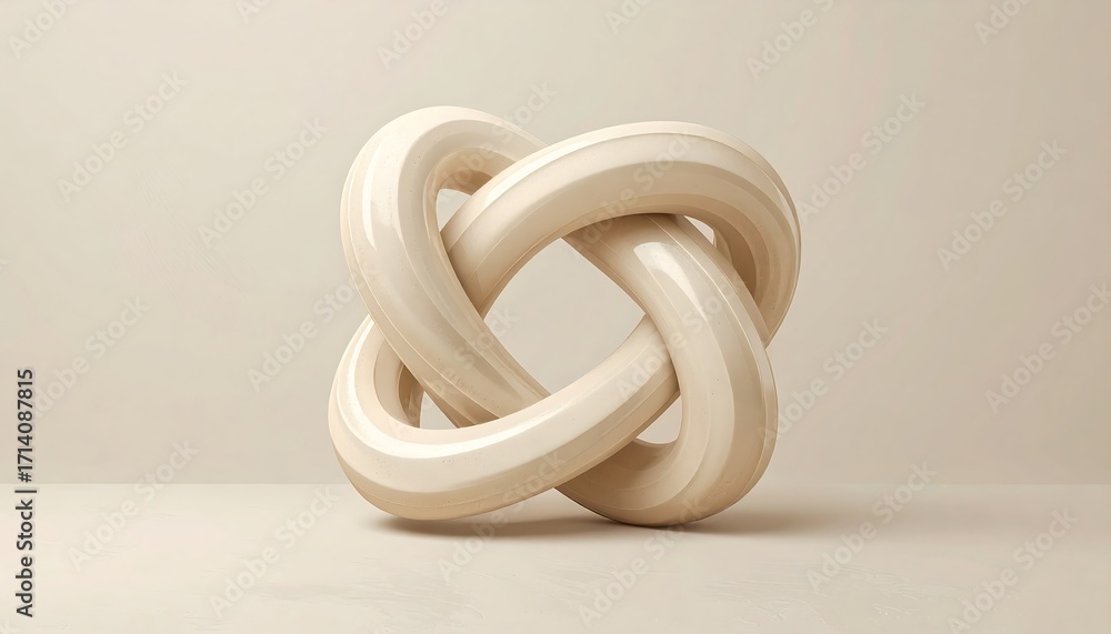 Fototapeta premium Abstract beige knot. Geometric form