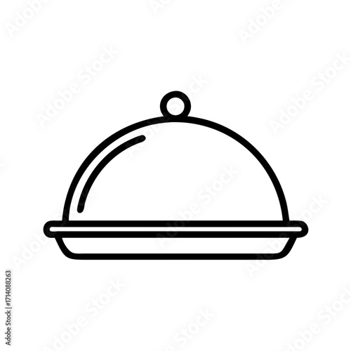 Simple serving tray with cloche lid in minimalist style/ Tray with dome