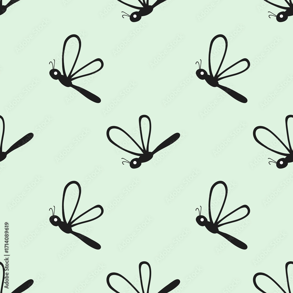 custom made wallpaper toronto digitalBlack dragonfly pattern background. Silhouette cute insect seamless pattern. Aesthetic nature background. Simple and minimalist seamless pattern. Seamless patterns with flying insects.
