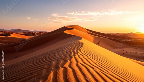 Fototapeta Naklejka Na Ścianę i Meble -  Desert Dune Sunset Landscape
