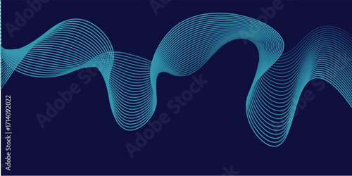 Abstract wave line pattern on dark blue background. Futuristic technology concept. Suit for banner, poster, cover, brochure, flyer, website