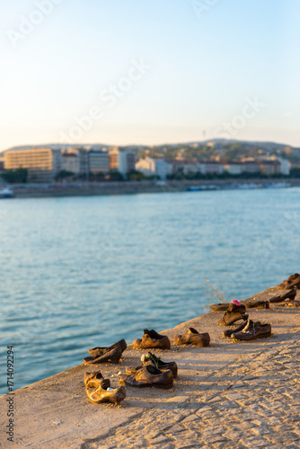 Shoes on the Danube Bank Memorial in Budapest, Hungary