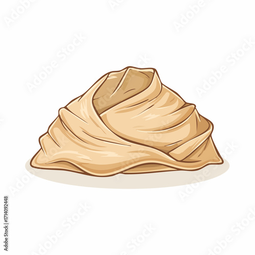 Light Brown Fabric Folded into a Mound Shape