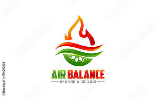 Illustration graphic vector of heating, and cooling business logo design template