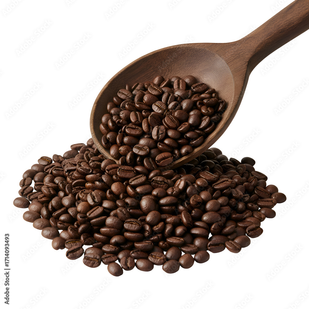 Fototapeta premium Roasted Coffee Beans: Rich Aroma & Flavor on white background